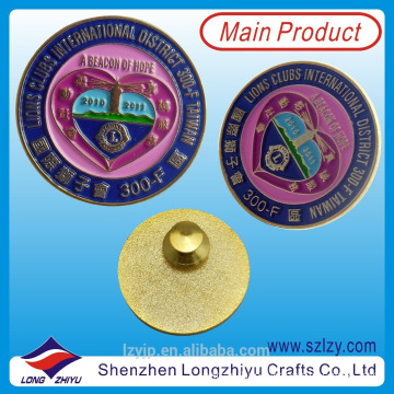 Metal Lions Club Round Coin Badge Buttons